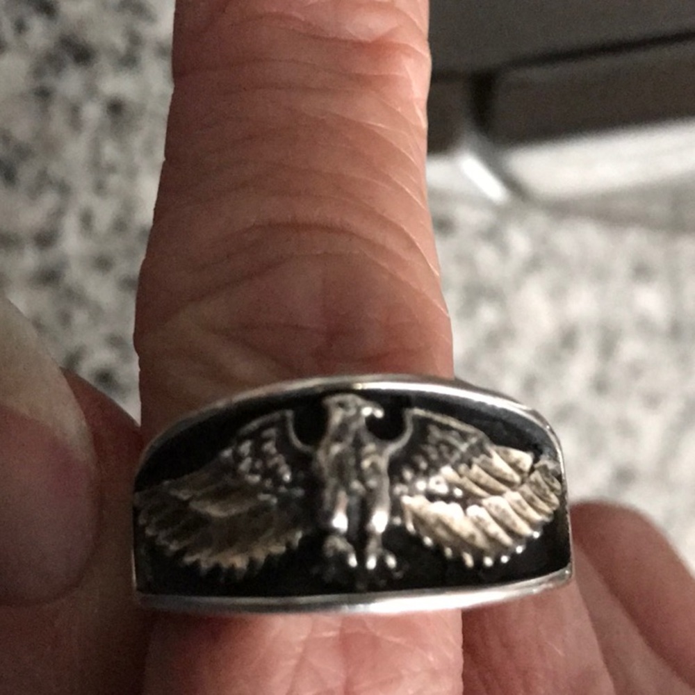Vintage Ott sterling eagle ring - Picture 2 of 2